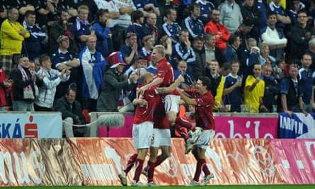 Czech players celebrate their winner in Prague as Scotland fans reflect on their decision to travel.