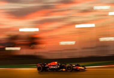 Max Verstappen races around the circuit in Abu Dhabi.