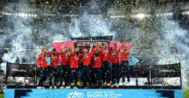 England celebrate winning the T20 World Cup at the MCG