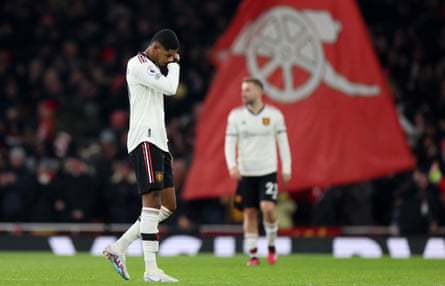 Marcus Rashford lets his disappointment show