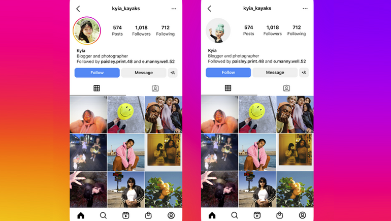 Instagram Adds Dynamic Profile Photos Which Can be Flipped to Show Your Meta Avatar