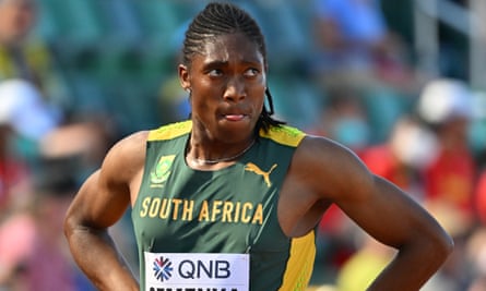 Caster Semenya after the women’s 5,000m heats at the World Athletics Championships in Eugene, Oregon