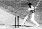 Don Bradman sees the bails fall after Bill Voce bowls him for a duck in the first innings of the second Test in the 1932-33 Bodyline series