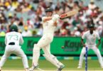 Cameron Green of Australia bats during day three of the second Test against South Africa.